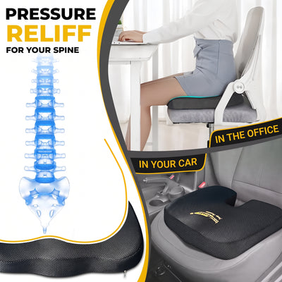 Portable seat cushion for office chairs and car seats